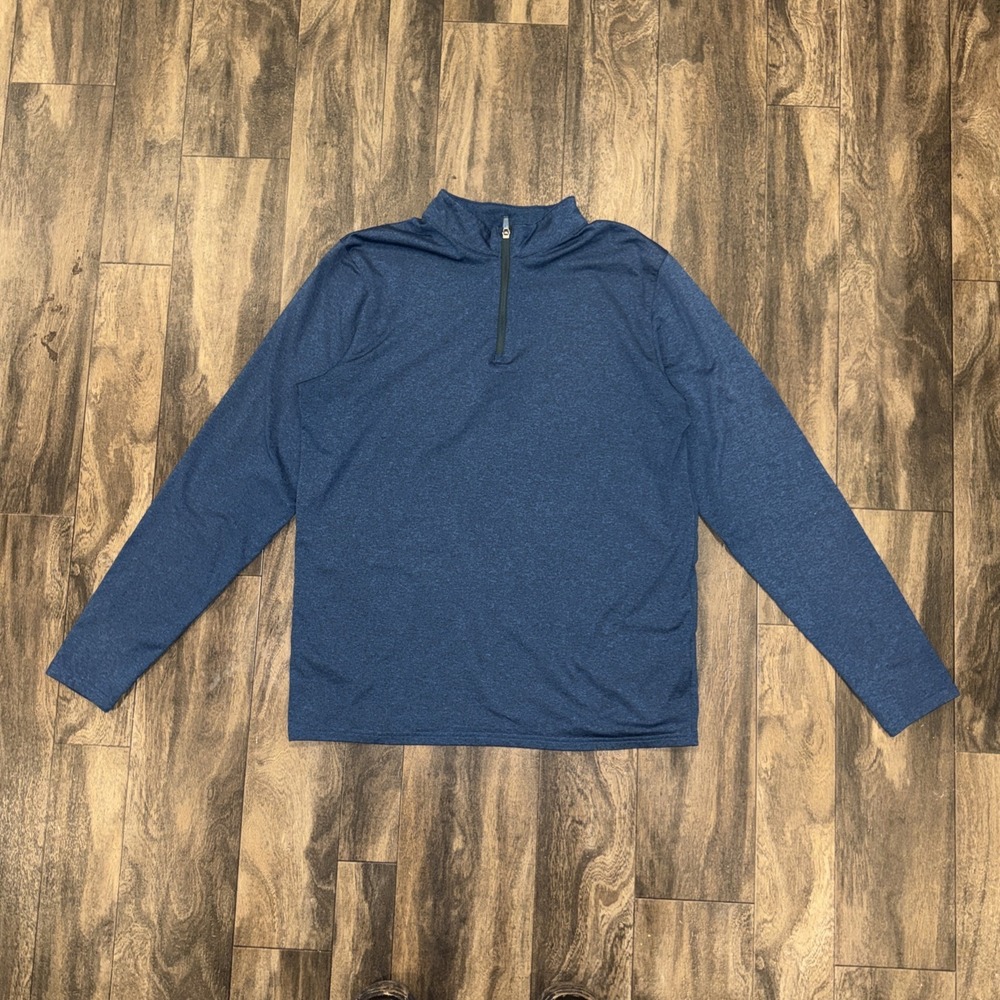 Tesla 1/4‎ Zip Pullover Performance Long-sleeve Sweatshirt Men's Size L Blue